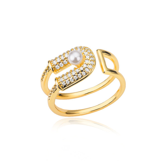 Niche Retro Blue Big Zircon Trendy Personality Ring