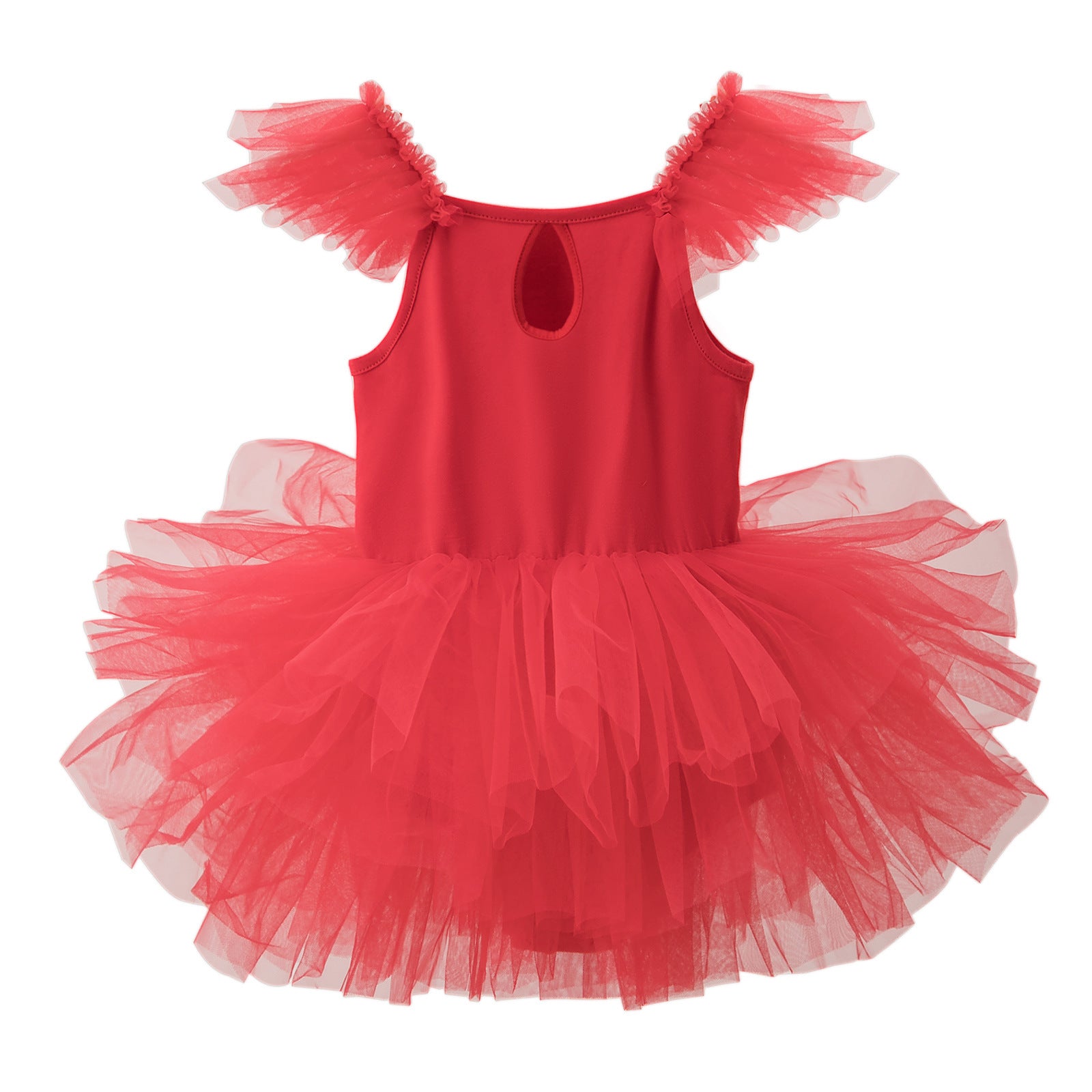Girls' Dancing Leaf Clothing Mesh Gymnastics Clothes Children Sky Blue Practice Skirt