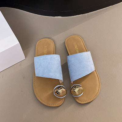 Women's Versatile Flat Bottomed French Toe Flip Flops
