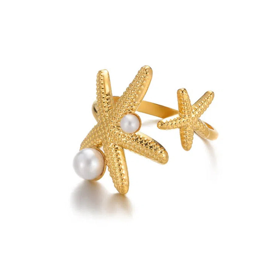 Stainless Steel Open Ring Plated 18K