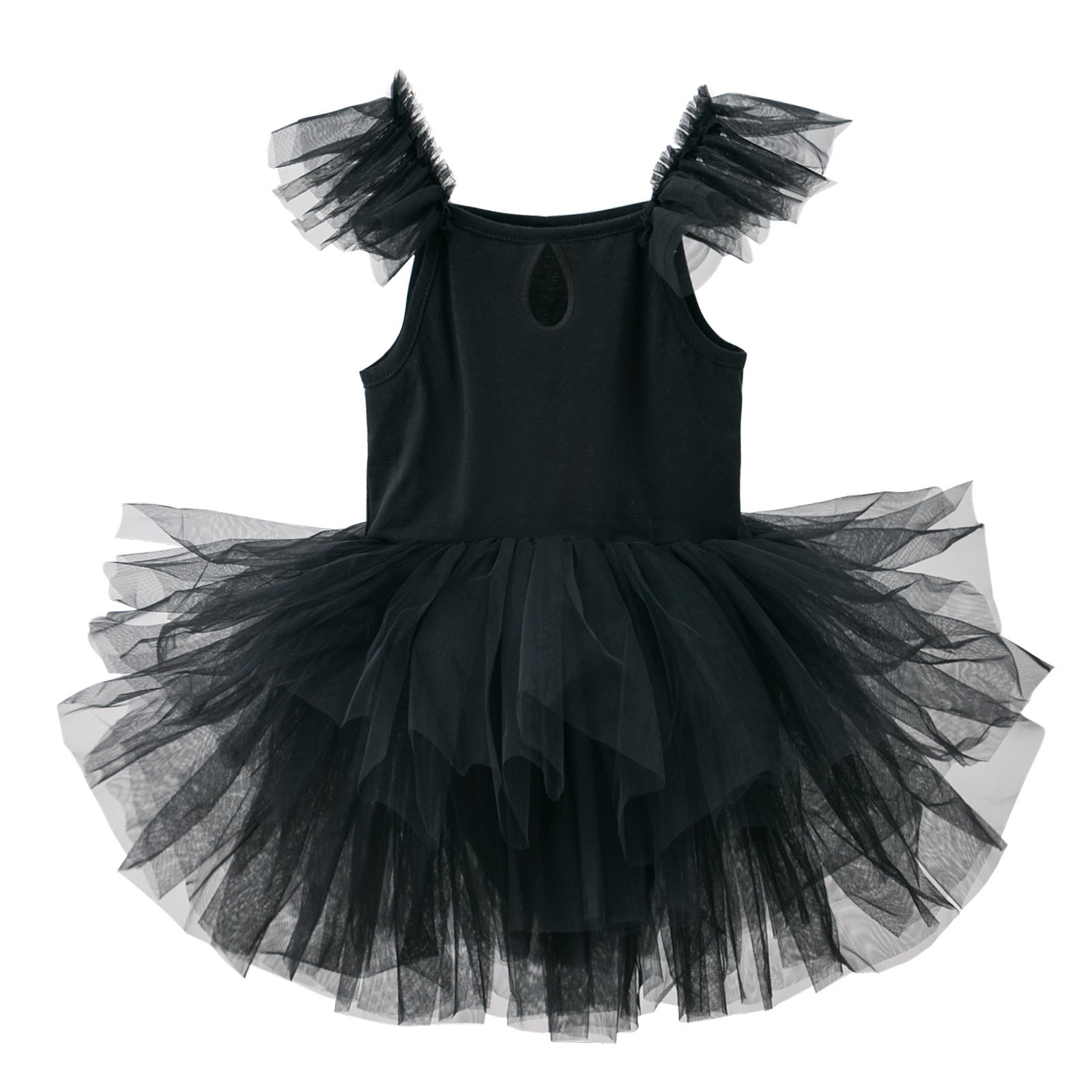 Girls' Dancing Leaf Clothing Mesh Gymnastics Clothes Children Sky Blue Practice Skirt
