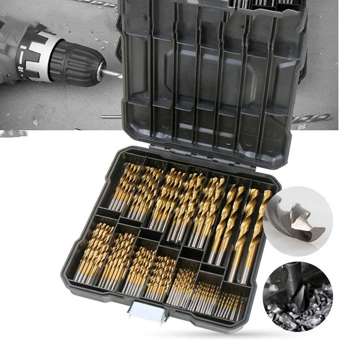 99X Titan HSS Spiralbohrer Stahl Bohrer Satz Werkzeug Set Metallbohrer 1.5-10mm