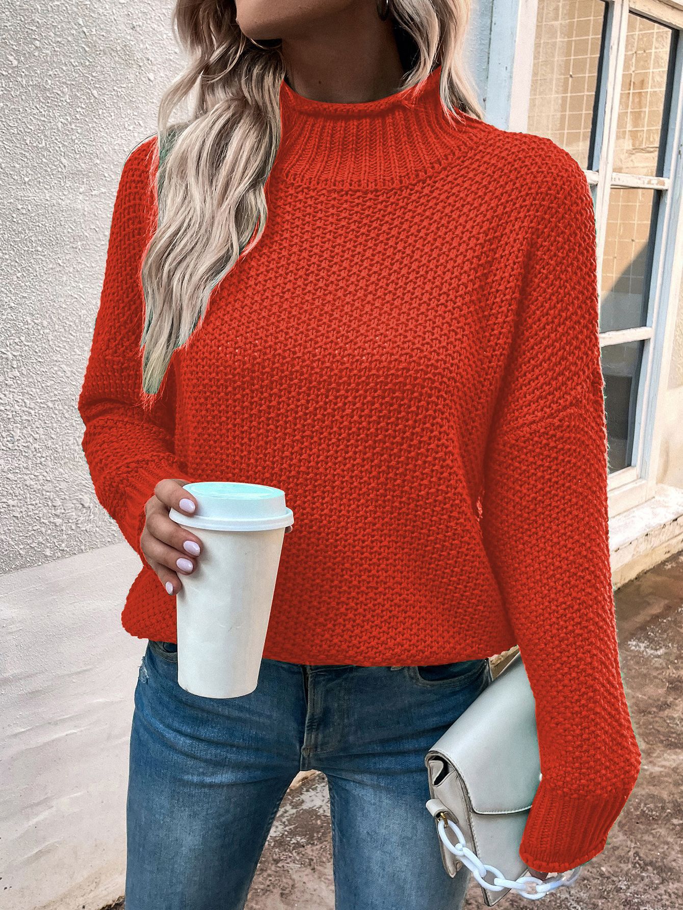 Women's Fashion Personality Stand Collar Jersey