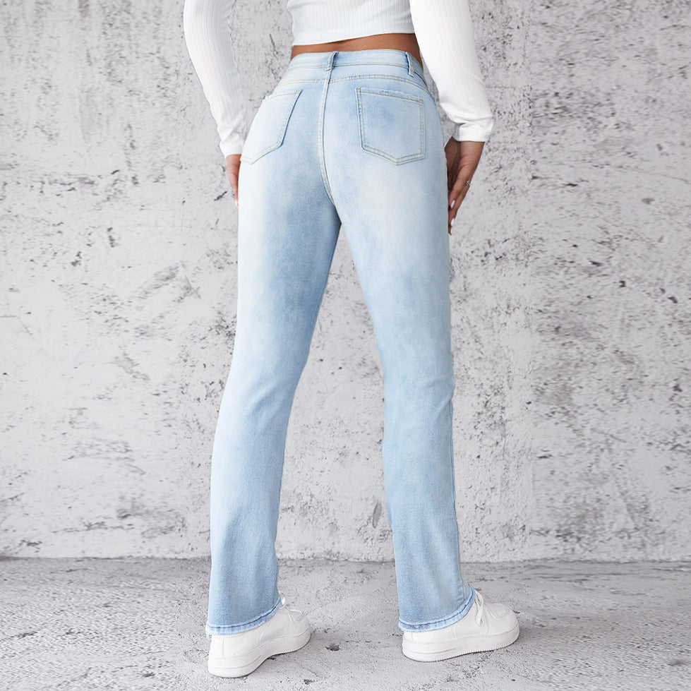 Women's Straight Leg Slim Fit Jeans