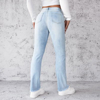 Women's Straight Leg Slim Fit Jeans