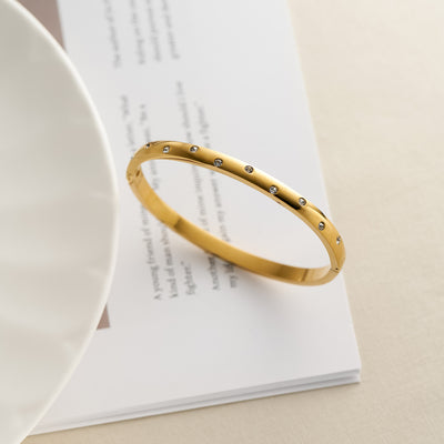 Simple Niche Diamond-embedded Starry Titanium Steel Bracelet