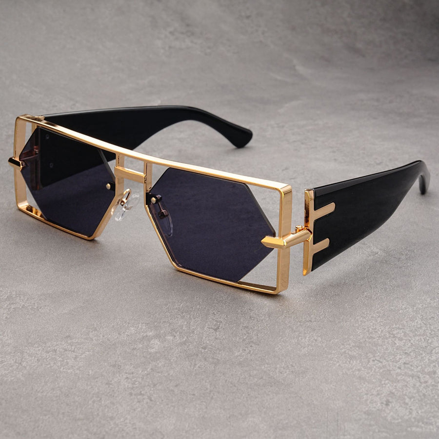 Hollow Big Square Rim Sunglasses Fashion Hip Hop