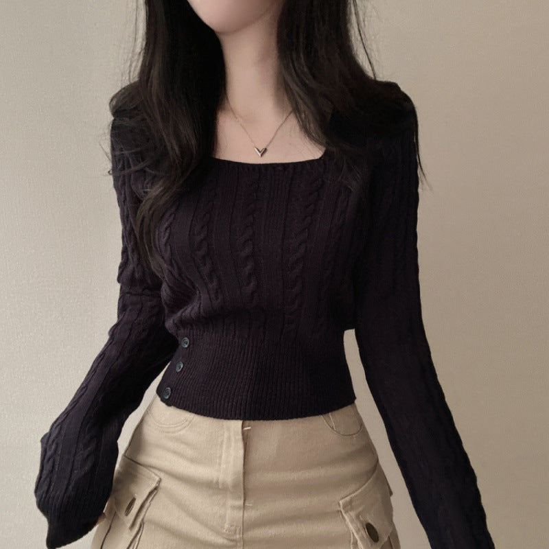 Retro Twist Knitted Sweater