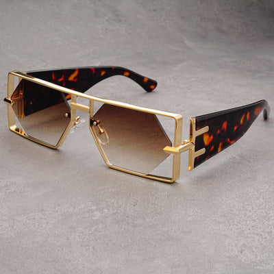 Hollow Big Square Rim Sunglasses Fashion Hip Hop