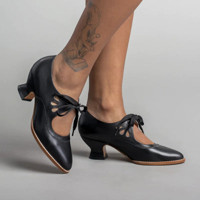 Hollow Out High Heel Lace-up Casual Shoes