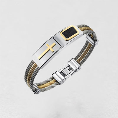 Cross Titanium Steel Men's Bracelet