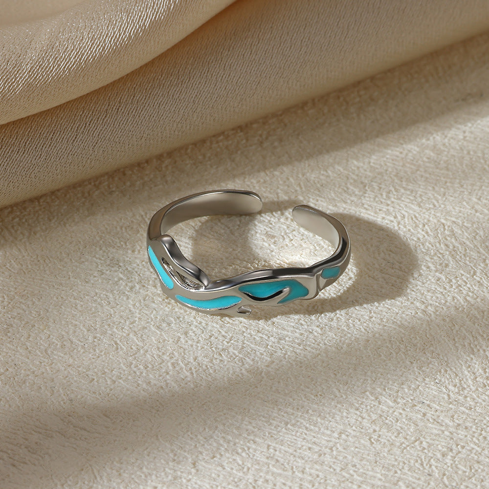 Stainless Steel Open Ring Plated 18K