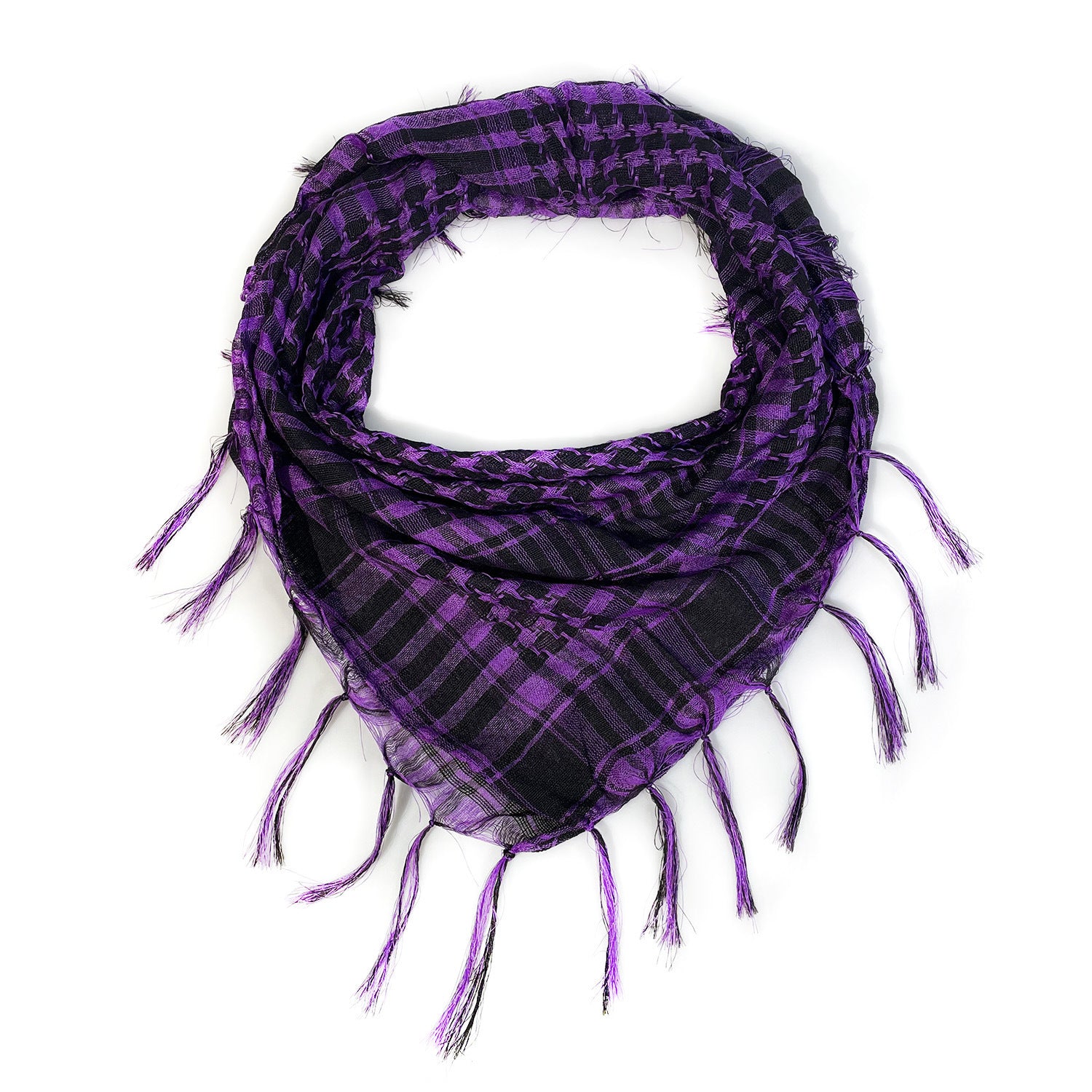 Network Silk Houndstooth Square Keffiyeh Military Fans Tactical Tassel Desert Scarf