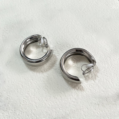 Sterling Silver Needle Personality Big Ear Ring Metal