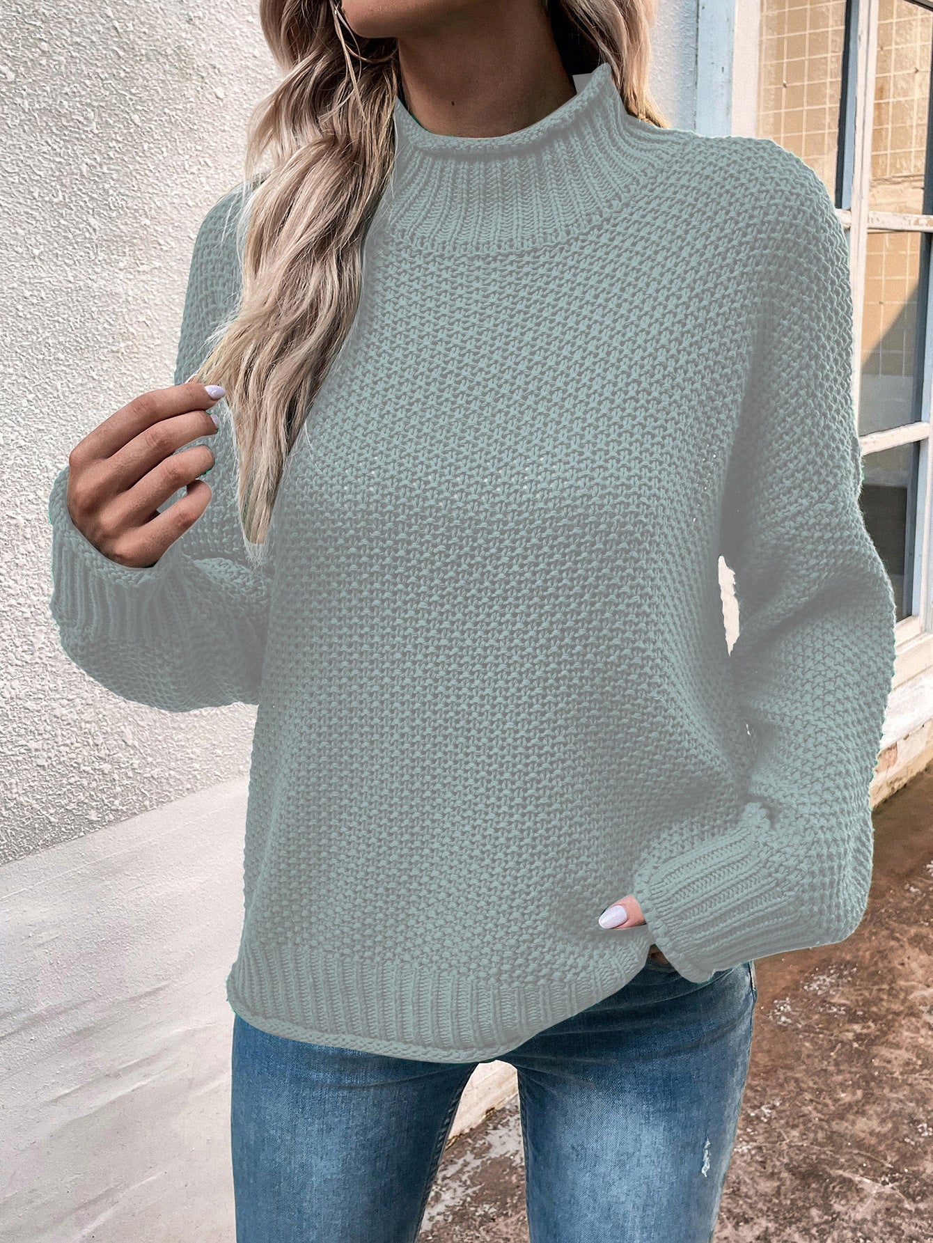 Women's Fashion Personality Stand Collar Jersey