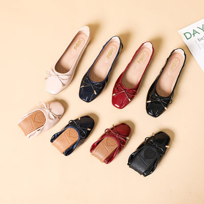 Square Toe Soft Bottom Soft Upper Shoes Women