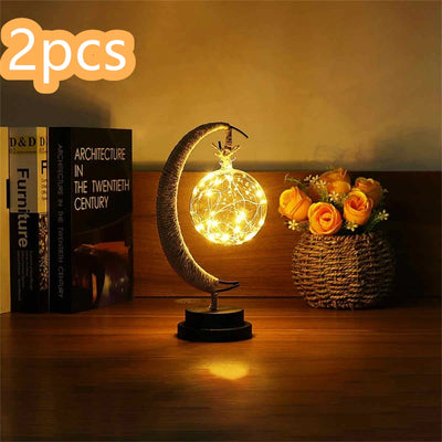 Led Moon Light Wrought Iron Ornament