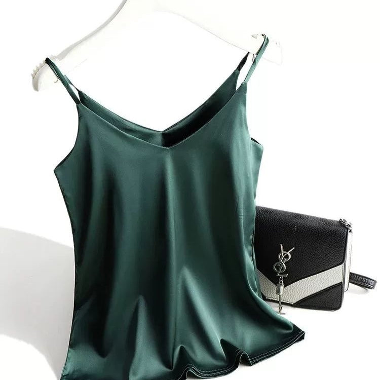Italian Camisole Women's V-neck Brace Basic White Vest