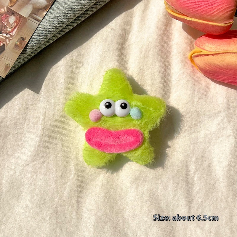 Girly Heart Plush Duckbill Clip