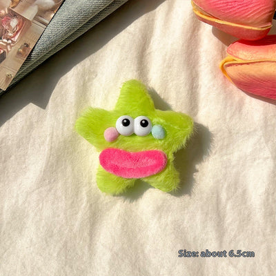 Girly Heart Plush Duckbill Clip