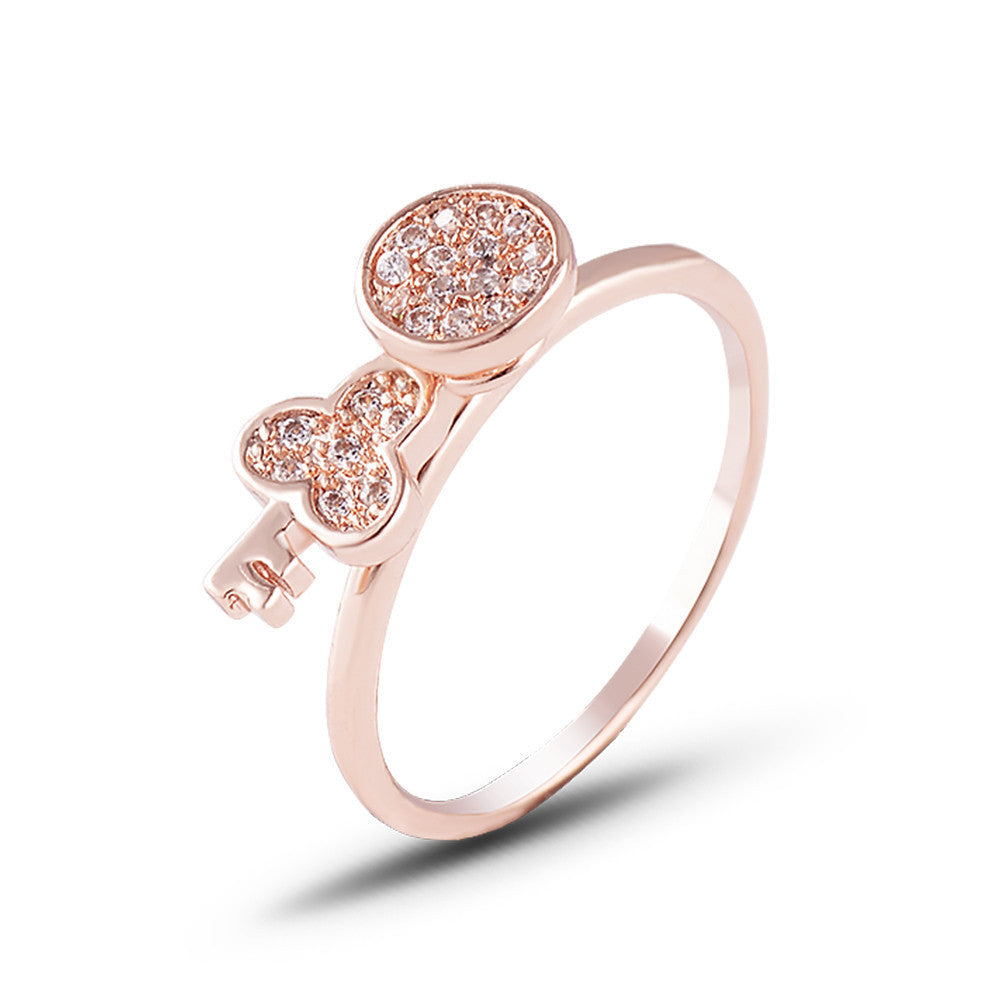 Creative Couple Key Diamond Ring