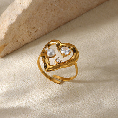 Stainless Steel Open Ring Plated 18K