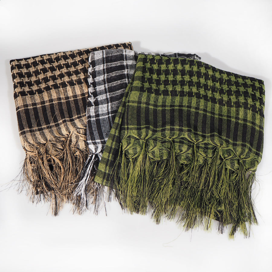 Network Silk Houndstooth Square Keffiyeh Military Fans Tactical Tassel Desert Scarf
