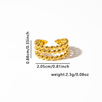 French Retro Titanium Steel Ring Golden