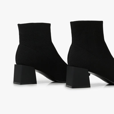 All-match Stretch Knitted High Heel Solid Color
