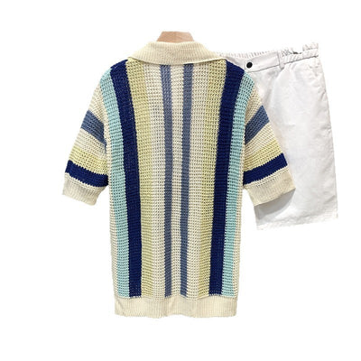Dopamine Stripe Loose Casual Shirt
