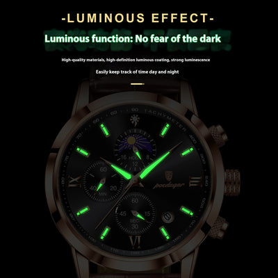 Multi-Function Sports Timing Moon Phase Men's Watch