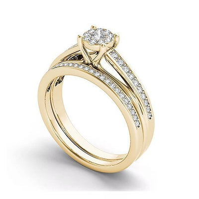 European And American Ring Female Micro-inlaid