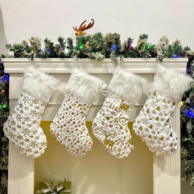 Gilding Plush Christmas Socks Gift Bag Christmas Decorations