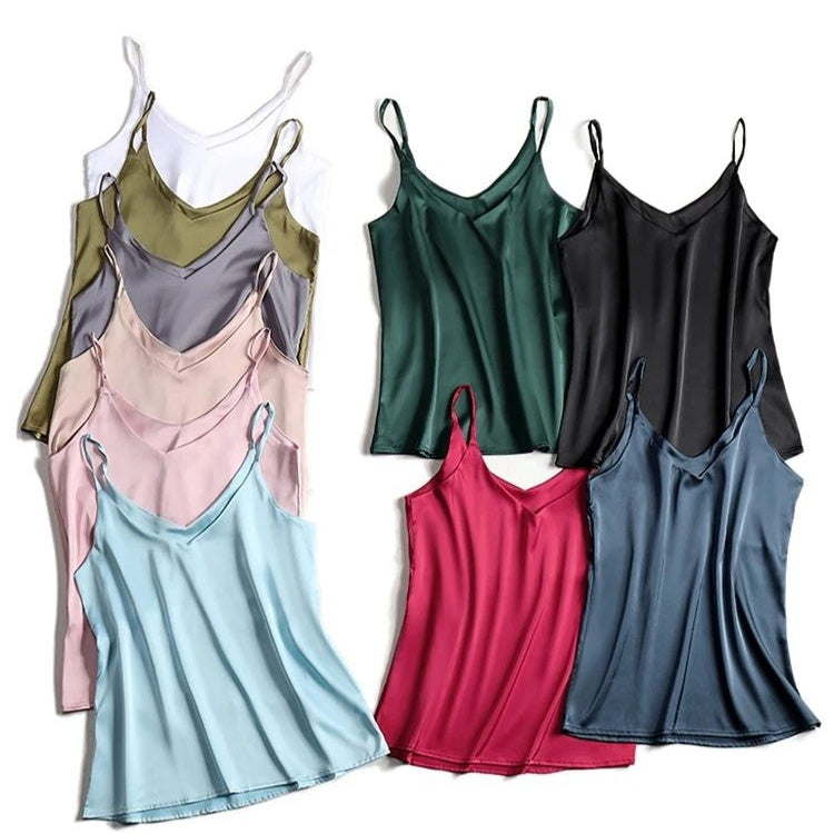 Italian Camisole Women's V-neck Brace Basic White Vest