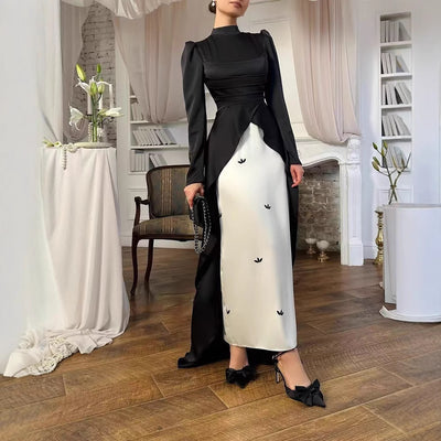 Color Long Sleeves Dress