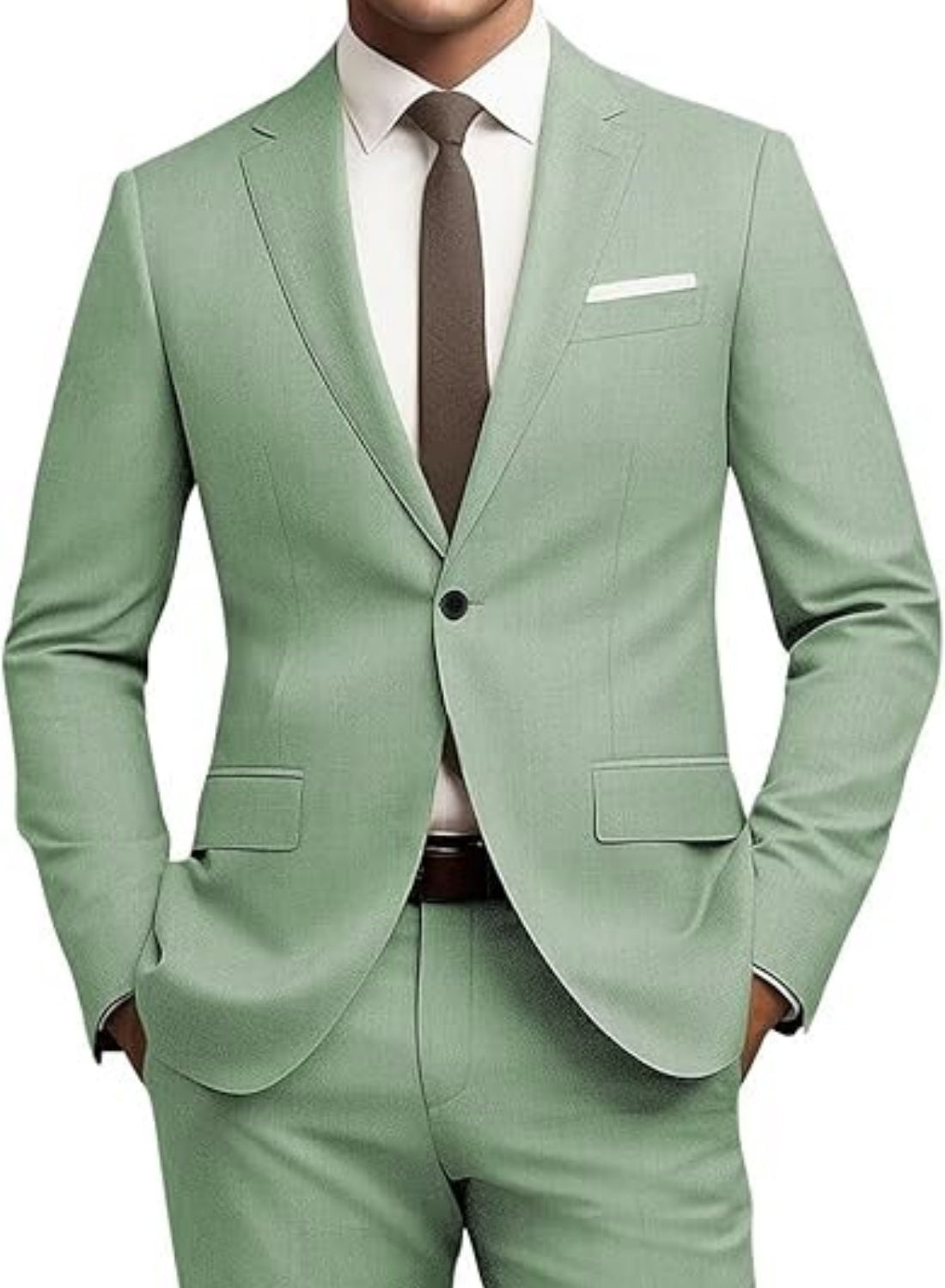 Men's Suit Slim Fit 2-piece Set Casual Business Set